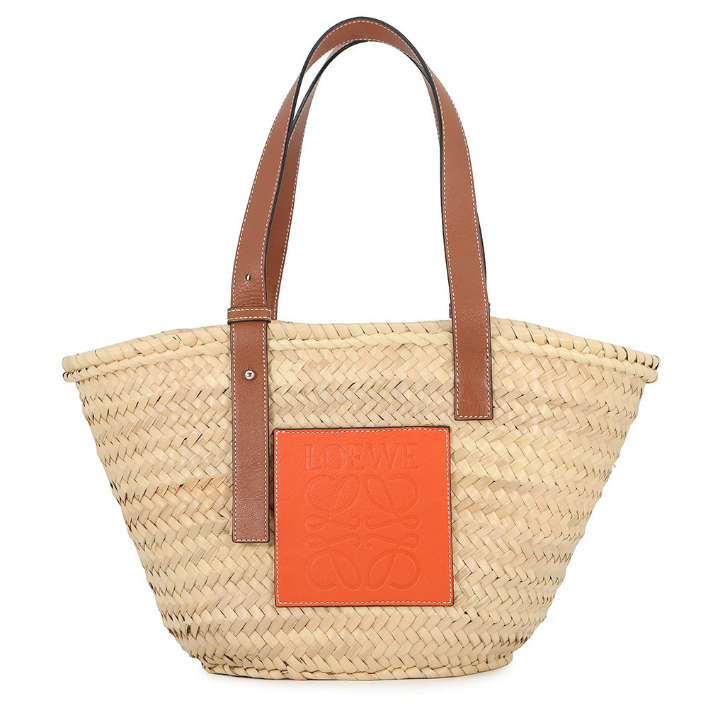 Loewe Anagram Raffia Leather Tote Bag Basket